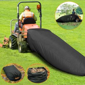 1Pc Lawn Tractor Leaf Bag 54 Cubic Feet Standard Garden Waste Collecting Bag With 112in Opening For Riding Lawn Mower Rubbish Bag Outdoor (Color: Black)