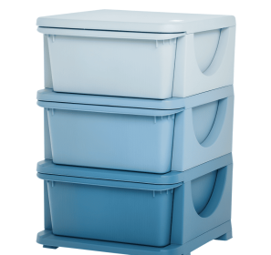 3 Tier Kids Toy Storage Organizer With Drawers, Blue, Chest For Bedroom, Kindergarten, Living Room, For Boys And Girls (Color: Blue)