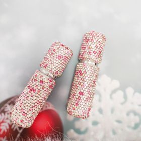 2pcs 10ml Shiny Perfume Travel  Bottle High End Perfume  Sub-bottling Glass Bottle Filling Travel Portable Mini Perfume Spray Bottle With Drill P (Option: Pink 2pcs)