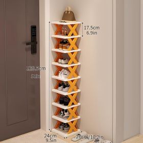 Orange 9-layer Shoe Rack (Color: Orange)
