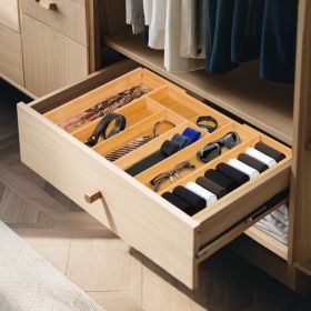 Expandable Bamboo Kitchen Drawer Storage Box (Option: Wood)
