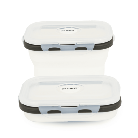 GLIDER LB White Bento Premium Lunch Box & Food Storage Containers (Color: White, size: X-Large)